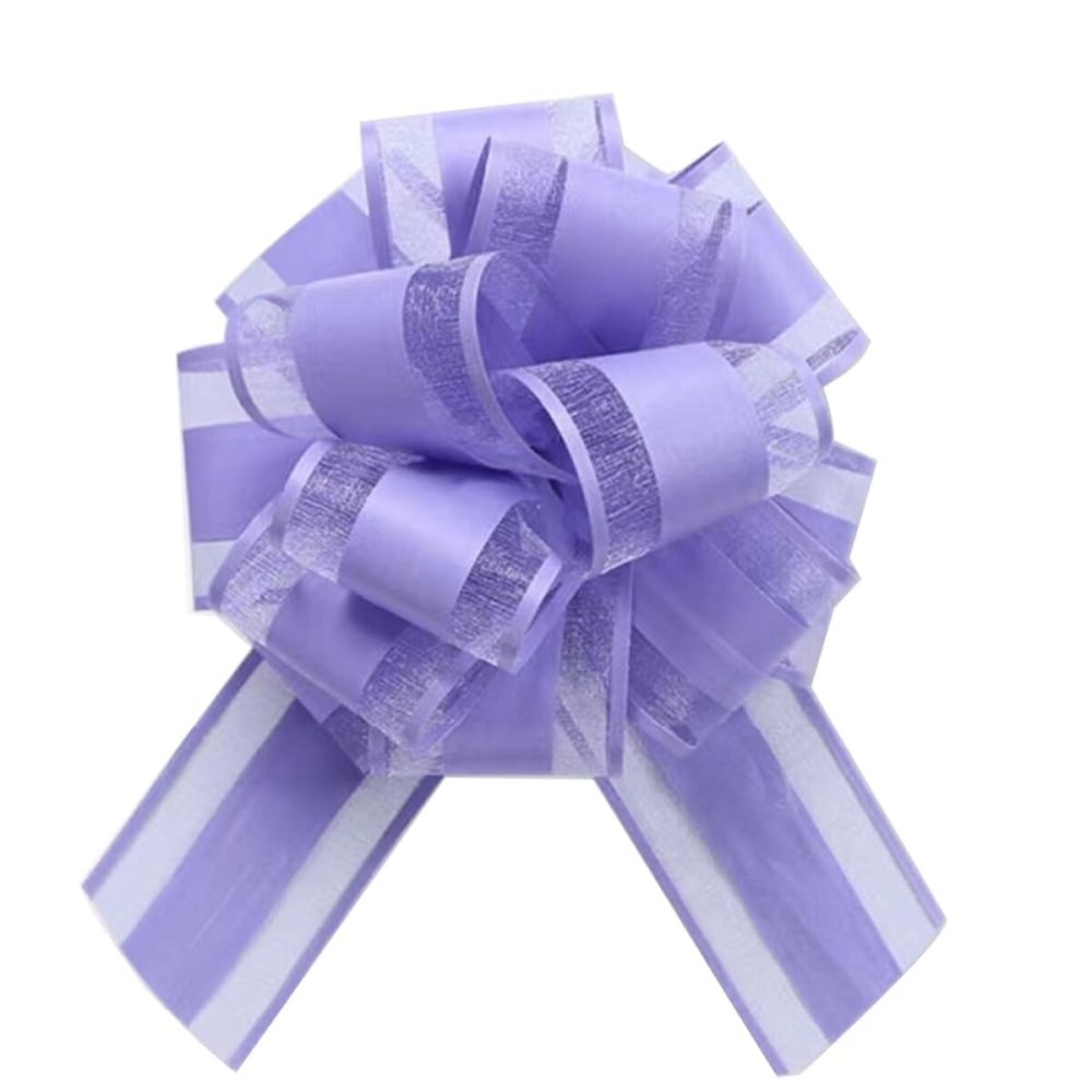 HSXJJ 6 PCS Large Pull Bow,Light Purple gift Bow,6 inches,Christmas, party birthday gift wedding ribbon bows for wrapping boxes or flower decorations, Valentine\'s Day gift decorations(Light Purple)