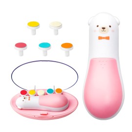 Qunlions life Baby Nail Trimmer Electric,Baby Clippers, 6 in 1 File,Nail File Grooming Kit Manicure Set for Toddler or Adults (Pink-New)