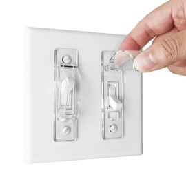 Wall Switch Guard, ILIVABLE Child Proof Light Switch Plate Covers Protects Your Lights from being Accidentally Turned On or Off by Children and Adults (Clear, 8 Pack)