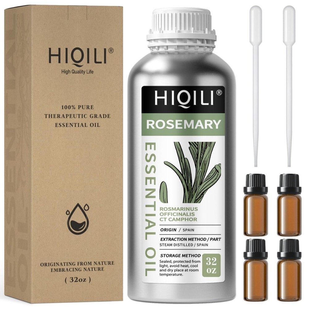 HIQILI 1000ML Rosemary Oil for Hair Growth, Add to Shampoo & Conditioner, 100% Pure Undiluted - 32 Fl Oz