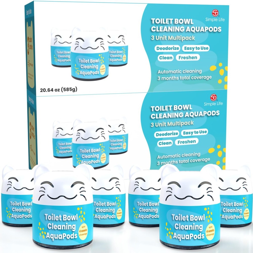 Simple Life Toilet Bowl Cleaner | Automatic Long-Lasting Toilet Bowl Cleaner Tablets | Easy-To-Use, Septic Safe Toilet Cleaner in Bottle | Powerfully Cleans and Prevent Stain Build Up | 6 Count