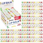 DMSKY 120 Pack Lip Balm, Natural Lip Balm Bulk with Vitamin E and Coconut Oil, Moisturizing Lip Balms for Chapped Lips-12 Flavors