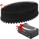 Metene Silicone Exfoliating Body Scrubber with Loop, Body Scrubber for Men and Women, Silicone Loofah for Shower, Soft for Shower