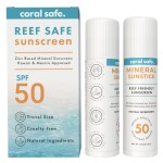 Reef Safe Sunscreen SPF 50 Mineral Face Stick 2 Pack, Hawaii & Mexico Approved, Biodegradable, Zinc, Vitamin E, Oxybenzone & Octinoxate Free, Water Resistant, Made in USA by Coral Safe