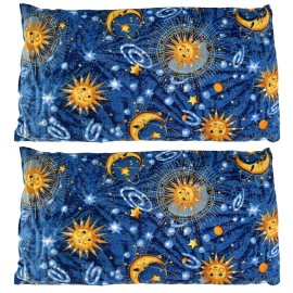 Nature\'s Approach - Basic Herb Pack Rice Heating Pad Microwavable Reusable Heat Pack with Herbal Aromatherapy Fill, Freezer and Microwave Safe for Hot and Cold Therapy, 2 Pack Celestial Indigo