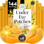 PatchRx Gold Under Eye Patches (144 Patches) for Puffy Eyes and Dark Circles with Pure Collagen, 24K Eye Gel Pad Masks for Reducing Eye Bags, Puffy Dark Circles, Wrinkles, and Fine Lines