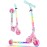 BELEEV Scooters for Kids Ages 3-12 with Light-Up Wheels & Stem & Deck, 2 Wheel Folding Scooter for Girls Boys, 3 Adjustable Height, Non-Slip Pattern Deck, Lightweight Kick Scooter for Children (Pink)