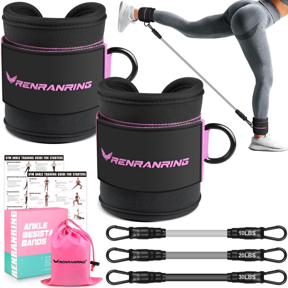 Ankle Resistance Bands with Cuffs, Exercise Bands for Legs and Butt, Home Gym Workout Equipment, Butt Exercise Equipment Booty Bands Ankle Bands for Men Women Legs and Glutes