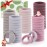 Bessrung 100 Pcs Thick Seamless Hair Ties, Ponytail Holders, Pink, No Damage for Thick Hair, Valentine\'s Day Christmas Gift
