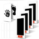 Outus 14 Pcs Paw Print Kit for Dogs No Mess Ink Pad Pet Memorial Newborn Footprint Impression Kit for Pets 4 Inkless Pads with 10 Blank Cards(6 x 4.25 Inch,Black)