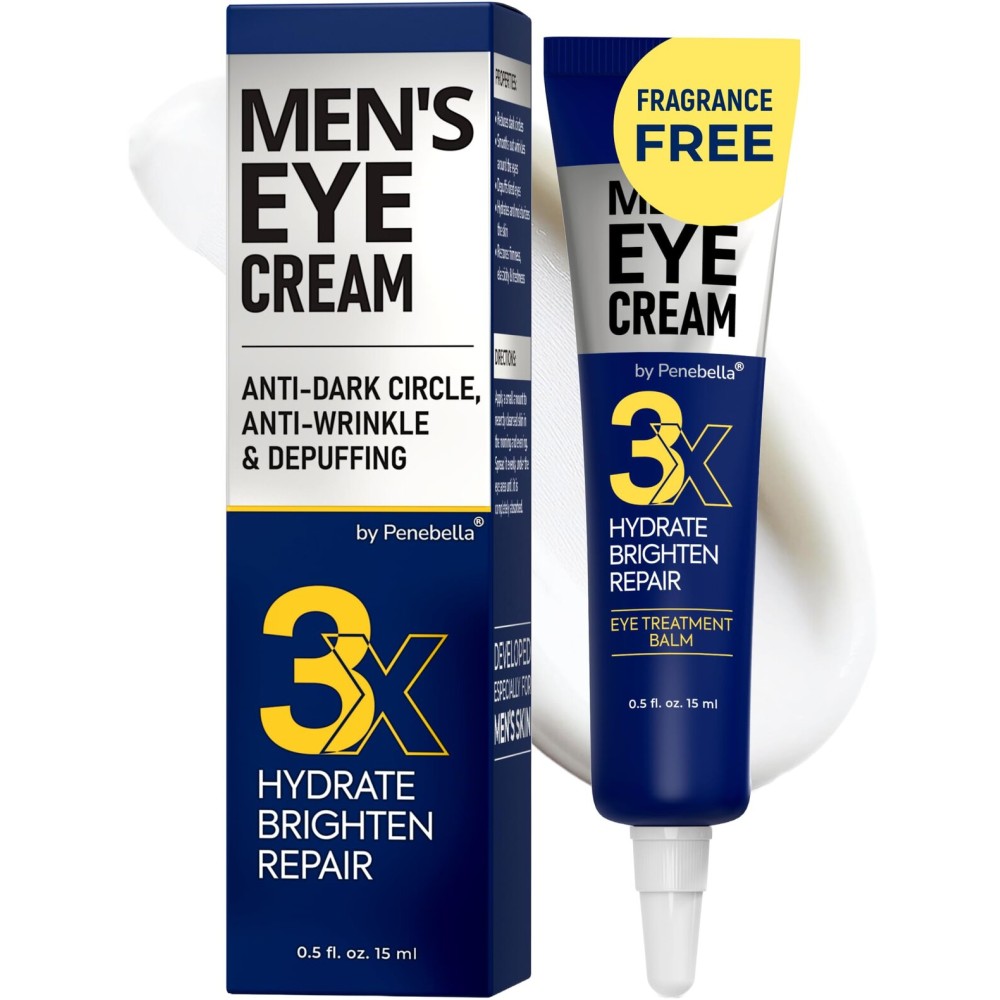 Mens Eye Cream - Eye Bags Treatment for Men & Wrinkle Reduction | Collagen, Vitamin B3, Peptides, 5% Caffeine - Mens Under Eye Cream Bag Remover - Puffy Eyes Treatment for Men