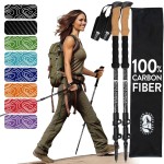 Hiker Hunger Carbon Fiber Trekking Poles | Collapsible Walking Sticks for Travel | Walking Poles for Women | Hiking Poles for Men | Hiking Sticks | Walking Stick - Black Cork