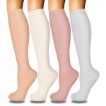 Iseasoo 4 Pairs Compression Socks for Women Circulation-Best Support for Nurses,Running,Athletic,Travel S-M