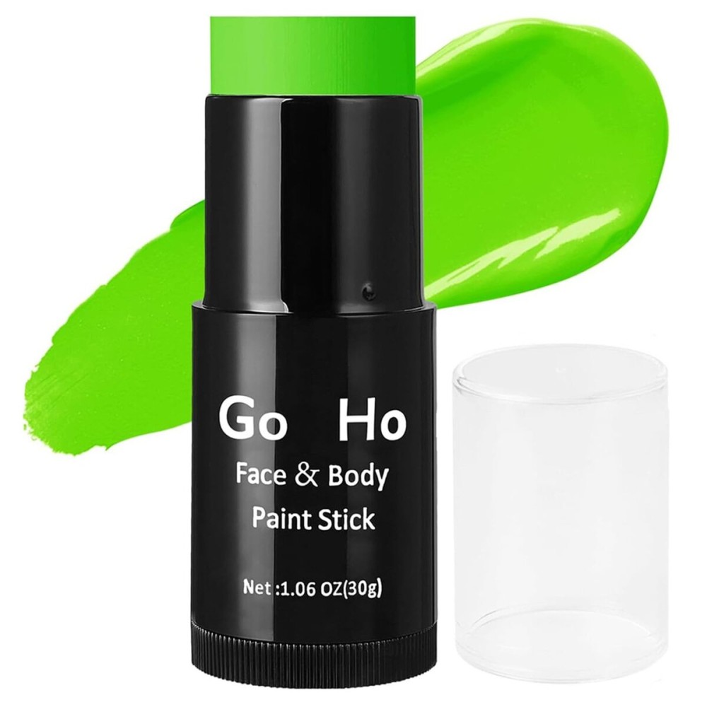 Go Ho Cream-Blendable Light Green Face Paint Stick (1.06 Oz),Full-coverage Light Green Body Paint Stick for Halloween Cosplay SFX Makeup,Waterproof,St Patricks Day Accessories