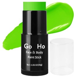 Go Ho Cream-Blendable Light Green Face Paint Stick (1.06 Oz),Full-coverage Light Green Body Paint Stick for Halloween Cosplay SFX Makeup,Waterproof,St Patricks Day Accessories