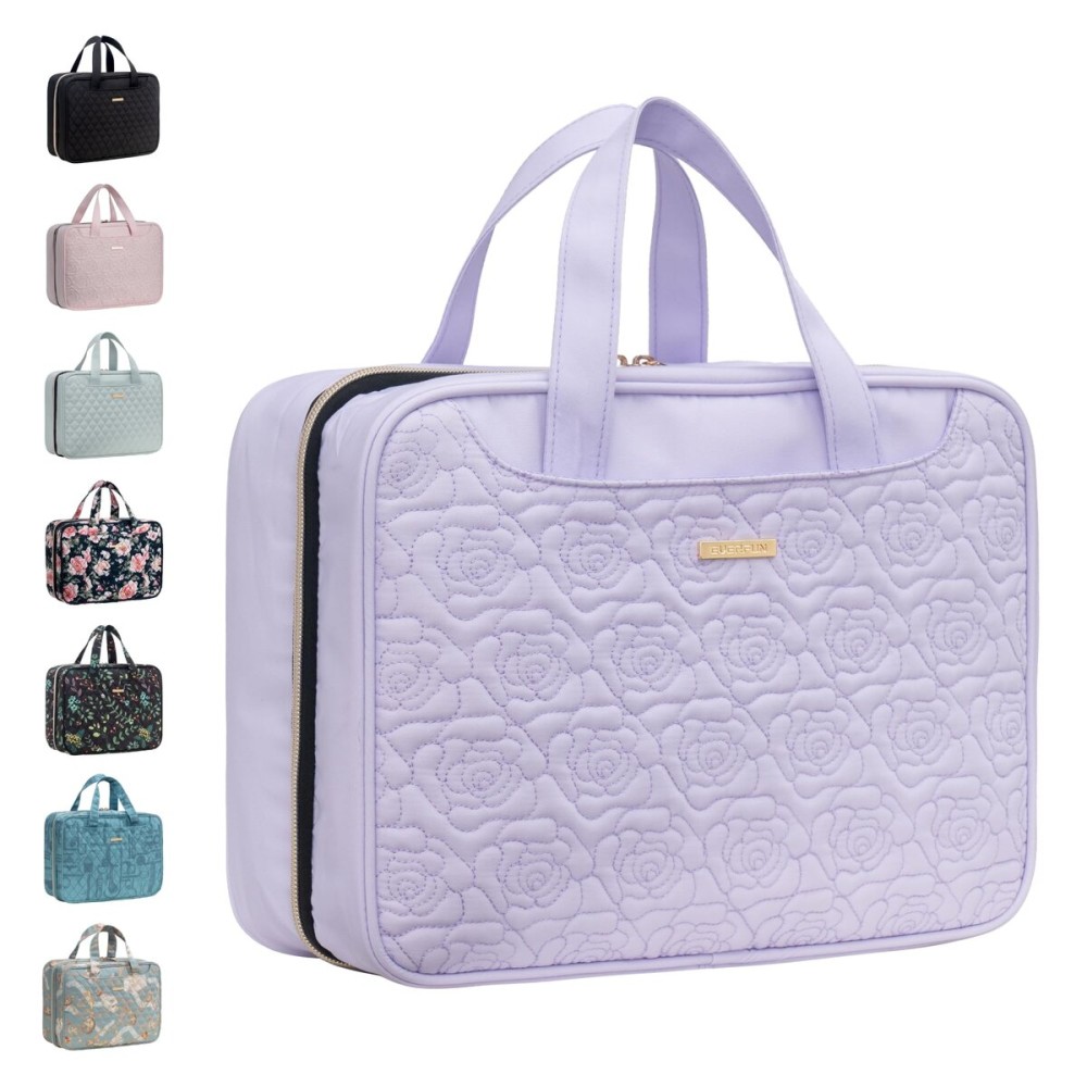 Everfun Hanging Travel Toiletry Bag Christmas Gifts for Women Traveling With Leakproof Compartment Makeup Cosmetic Organizer Dopp Kit Travel Accessories Essentials Must Have