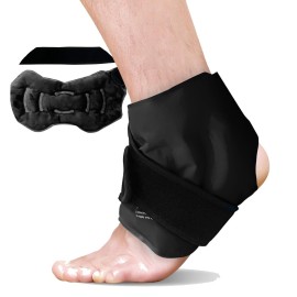 RelaxCoo Ankle Ice Pack Wrap for Swelling, Reusable Gel Ice Pack for Ankle Injuries, Cold Compress Therapy for Foot Pain Relief, Achilles Tendonitis, Plantar Fasciitis, Sprains