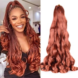 French Curl Braiding Hair,8Pack Loose Wavy Pre Stretched Synthetic 350 Spiral Curly Crochet Braiding Hair 16Inch 75g/pack French Curly Crochet Hair(16Inch,8 Packs,350)