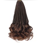 French Curl Crochet Hair 10 Inch French Curl Braiding Hair Crochet Braids with Curly Ends Short Ombre Goddess Box Braids Crochet Hair for Women French Curly Crochet Hair Extensions(7 Packs,T30)