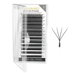 NAGARAKU Double Tips 4D W Eyelash Extensions Supplies Thick w lash 0.07mm C curl 15mm Premade Fans Russian Volume Faux Mink Matte 12 rows Cluster pre Fanned Eye Lashes
