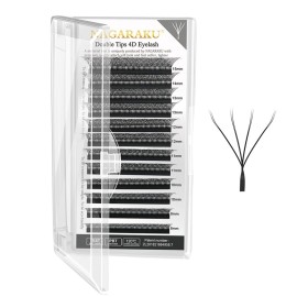 NAGARAKU Double Tips 4D W Eyelash Extensions Supplies Thick w lash 0.07mm D curl 13mm Premade Fans Russian Volume Faux Mink Matte 12 rows Cluster pre Fanned Eye Lashes