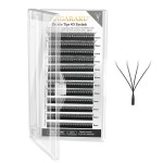 NAGARAKU Double Tips 4D W Eyelash Extensions Supplies Thick w lash 0.07mm D curl 10mm Premade Fans Russian Volume Faux Mink Matte 12 rows Cluster pre Fanned Eye Lashes