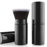 Falliny Makeup Brushes Retractable, Travel Powder Foundation Kabuki Brush, Portable Face Liquid Foundation Sunscreen Brush with Cover for Blending Liquid, Bronzer,Cream or Flawless Powder Cosmetics