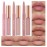 BestLand 6Pcs Matte Liquid Lipstick and Lip Liner Set, Non-Stick Cup Not Fade Waterproof 24 Hour Lip Gloss Nude Brown Lip Liner Pencil for Women, labiales mate 24 horas originales (Set E)