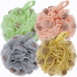 BCKENEY Bath Loofah Shower Sponge Body Back Scrubber Soft Mesh Shower Puffs Exfoliating Loofa for Women & Men Bath Accessories Cleaning Tool (4Pcs 60G Shower Puffs, Luxury)