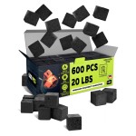 600 pcs Hookah Charcoal Hookah Coals for Hookah Coconut 25mm Cubes - XXXL Pack 600 pcs & 9 KG (19.8 lbs) - Premium Quality 25mm (1x1x1 in) - 100% Natural Coconut Charcoal Hooka Cubes - NOT Quick Ligh