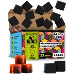 112 pcs Hookah Charcoal Hookah Coals for Hookah Coconut 22mm Cubes - Pack 112 pcs &1.2 KG (2.6 lbs) - Premium Quality 22mm M. ROSENFELD 100% Natural Coconut Charcoal Hooka Cubes - NOT Quick Light