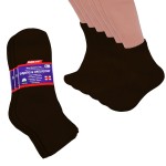 Diamond Star Diabetic Ankle Socks, Non-Binding Circulatory Doctor Approved Cushion Cotton Quarter Socks for Men Women 9-11 (12 Pairs Brown)