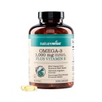 NatureWise Extra-Strength Omega 3 Fish Oil Supplement - 1000mg per Serving - 600 EPA & 400 DHA and Vitamin E - Support for Heart & Brain Health - Lemon Flavor, GMO-Free - 180 Softgels[3-Month Supply]