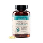 NatureWise Extra-Strength Omega 3 Fish Oil Supplement - 1000mg per Serving - 600 EPA & 400 DHA and Vitamin E - Support for Heart & Brain Health - Lemon Flavor, GMO-Free - 60 Softgels[1-Month Supply]