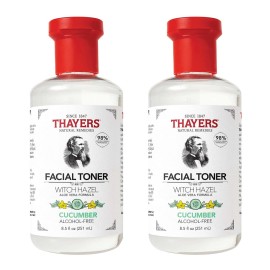 Thayers Alcohol-Free, Hydrating Cucumber Witch Hazel Facial Toner with Aloe Vera Formula, 8.5 Oz (Pack of 2)