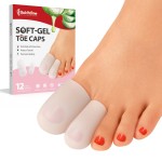 Bukihome Silicone Toe Protectors - 12 Pack Gel Toe Sleeves Toe Protectors - Toe Caps with Aloe Vera Essential Oils - Toe Cushions for Pain Relief, Toe Protection for Corns, Calluses (8L + 4S)