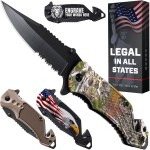 GOOD WORKER Legal Pocket Knife Hunting Camo - 2.95 Folding Sharp Blade - Camo Military Style - Small Tactical Knives for Hunting Work Survival Outdoor Activities - Birthday Gifts for Men 6680 C