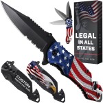 Legal Pocket Knife with American Flag - Folding Sharp Blade - Small Patriotic Knives fo EDC - United States Gifts - Best for Men Boys Teenagers - Nice Tool US - Gift Idea fo Men & Women 6680 F