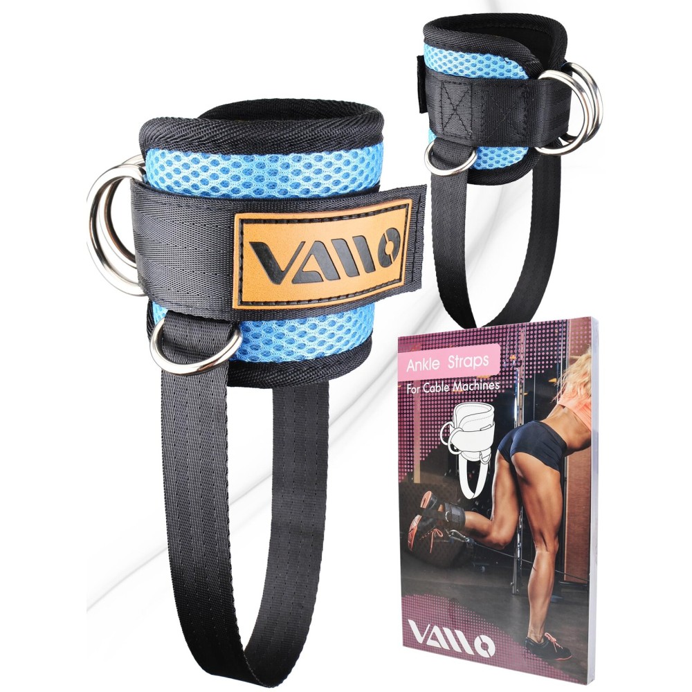 VAIIO Ankle Straps for Cable Machines,Adjustable Comfort fit Neoprene, Reinforce Double D-Ring - Premium Ankle Cuffs to Improve Abdominal Muscles, Lift The Butts, Tone The Legs for Men & Women