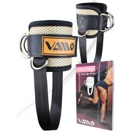 Light yellow Ankle Straps for Cable Machines,Adjustable Comfort fit Neoprene, Reinforce Double D-Ring - Premium Ankle Cuffs to Improve Abdominal Muscles, Lift The Butts, Tone The Legs for Men & Women
