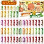 Yopela 56 Pack Natural Lip Balm in Bulk with Vitamin E and Coconut Oil - Moisturizing, Soothing, and Repairing Dry and Chapped Lips - 14 Flavors - Non-GMO Valentine\'s Gift