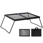 REDCAMP Folding Campfire Grill Heavy Duty Steel Grate, Portable Camp Fire Cooking Rack Over Fire Pit with Carrying Bag for Outdoor BBQ Camping