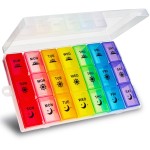 ZVZM Weekly Pill Organizer 3 Times a Day, Large Pill Box 7 Day, Medicine Organizer Box, Pill Case Container, Daily Pill Organizer for Vitamins/Fish Oils.