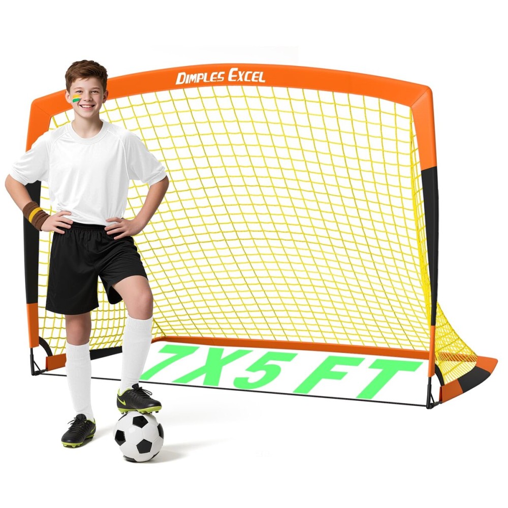 Dimples Excel Soccer Goals Kids Net for Backyard 7x5, 5x3.6, 4x3, 3x2.2 FT