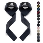 Fitgriff Lifting Wrist Straps for Weightlifting, Gym, Deadlift, Workout (Made of Premium Cotton & Padded) - Men & Women (Standard, Navy Blue (Silicone-Grip))