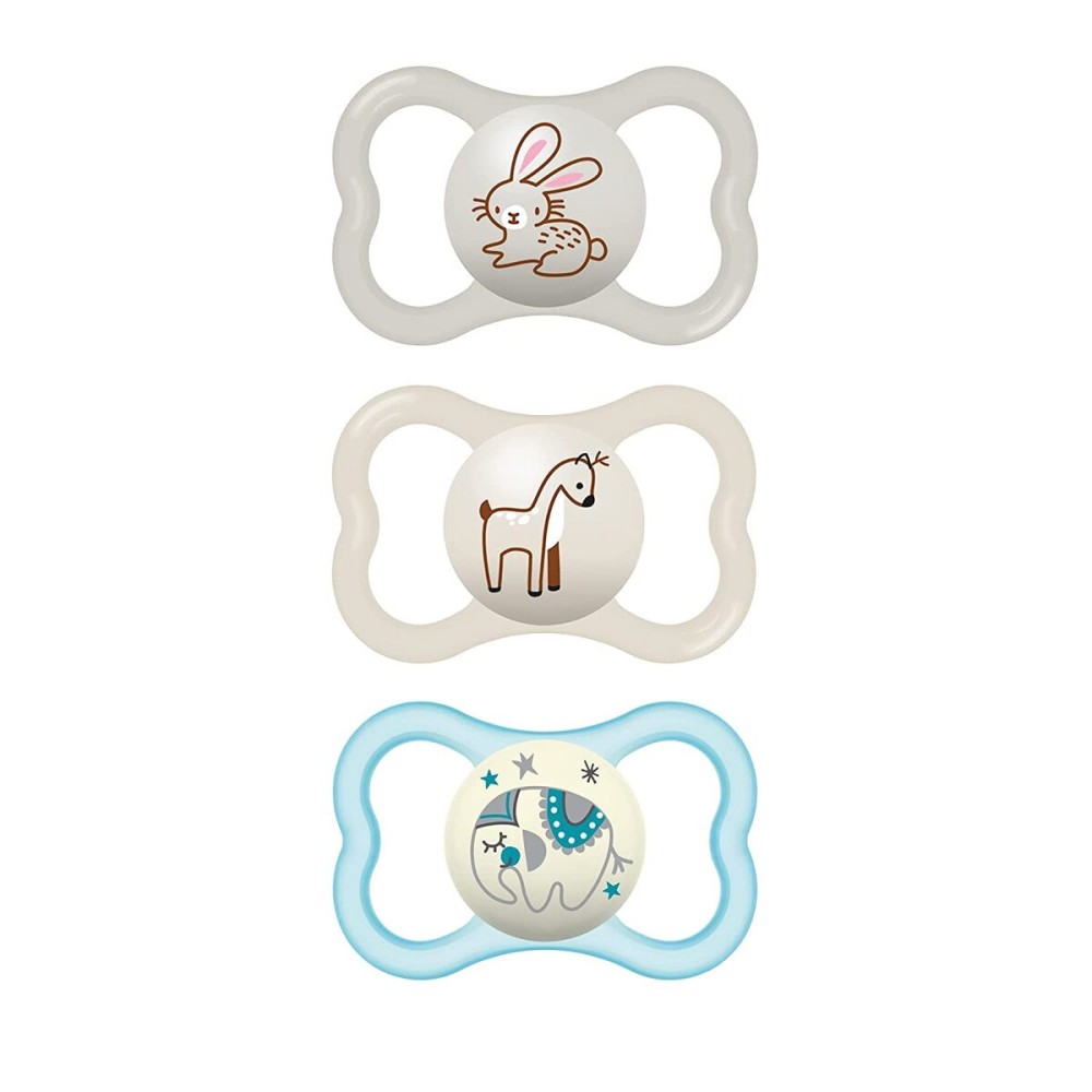 MAM Air Night & Day Baby Pacifier, for Sensitive Skin, Glows in The Dark, 3 Pack, 6-16 Months, Unisex, 3 Count (Pack of 1)