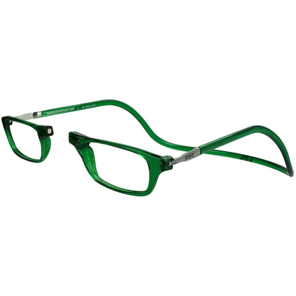Clic Magnetic Reading Glasses for Men or Women, Computer Readers, Original (S-M, Emerald, 3.00 Magnification)
