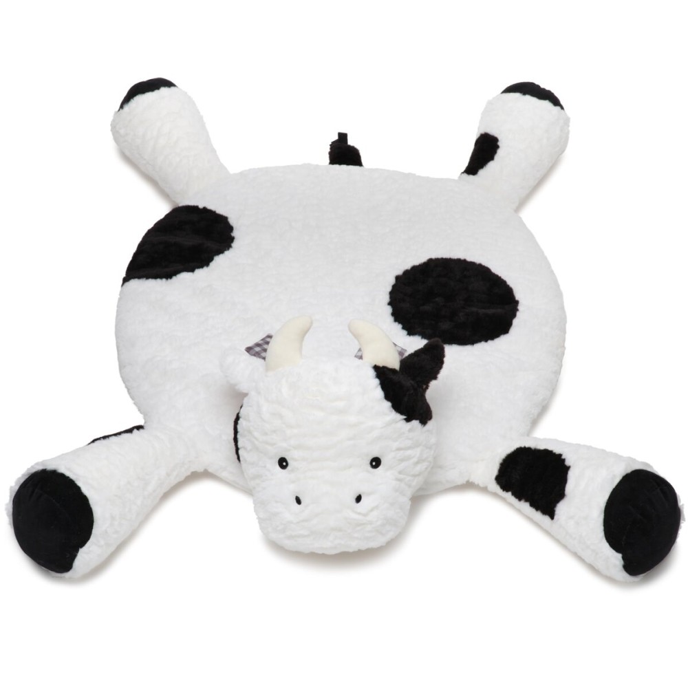 Bearington Collection Cow Tummy Time Mat - 30 x 30 Plush Polyester