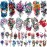 77 Sheets Flowers Temporary Tattoo, 17 Sheets Half Arm Rose Butterfly Snake Skull Fake Tattoos for Adults Arm Neck, 60 Sheets Tiny Realistic Temporary Tattoos Waterproof for Women Girls and Kids