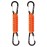BRAVESHINE 2 Pack Paracord Keychain Hook D Ring Carabiner Clips for Water Bottle, Key, Backpacks, Boys, Girls, Men, Women - Orange